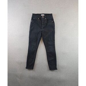 Good American Jeans Women's 4/27 Black Wash Good Waist Crop Skinny Denim Stretch